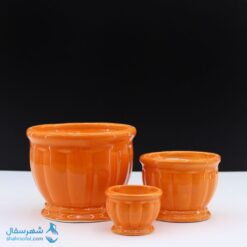 گلدان سرامیکی 3تایی پایه دار