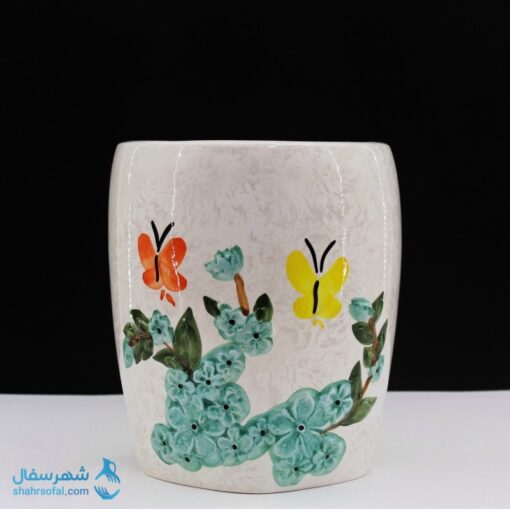 گلدان سرامیکی گل برجسته شکوفه