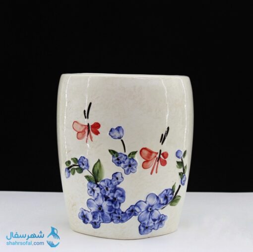 گلدان سرامیکی گل برجسته شکوفه
