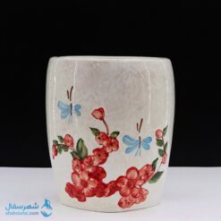 گلدان سرامیکی گل برجسته شکوفه
