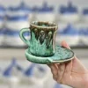 فنجان نعلبکی کمرباریک سرامیکی