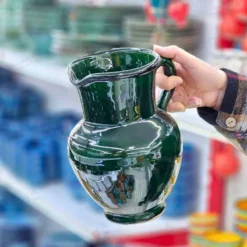 پارچ و لیوان سفالی سبز