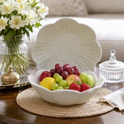 میوه خوری سرامیکی مات مدل گلبرگ