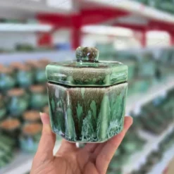 قندان سرامیکی مدل هشتگوش ماربل